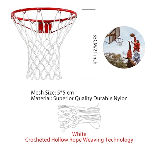 Basketball Net 2 Pack Basketball Net Chain Replacement Basketball Hoop Net 12 Loops White fits Standard Indoor or Outdoor