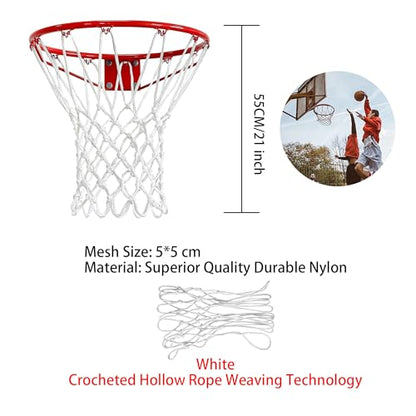 Basketball Net 2 Pack Basketball Net Chain Replacement Basketball Hoop Net 12 Loops White fits Standard Indoor or Outdoor