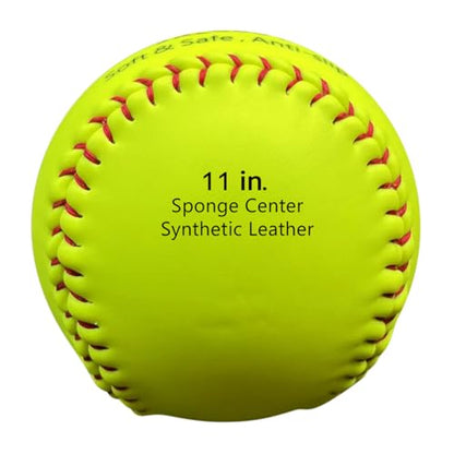 11 & 12 Inch Soft Safety Softball - Ideal for Practice, Training & Recreational Use - size: 11 inch, style: JKL400 4-pack
