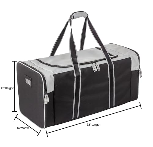Jetstream Heavy Duty Multi Pocket Durable Sports Gym Equipment Travel Duffel Bag - color: L 32" Grey, size: 32IN