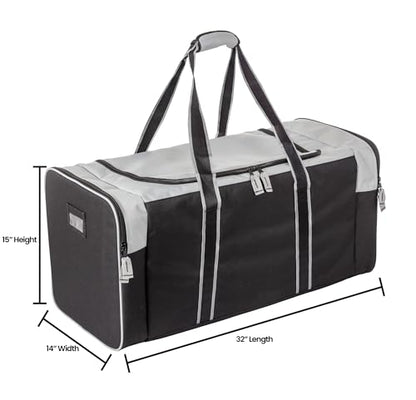Jetstream Heavy Duty Multi Pocket Durable Sports Gym Equipment Travel Duffel Bag - color: L 32" Grey, size: 32IN