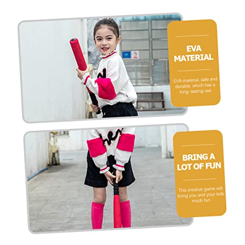 EVA Baseball Bat Red with Net Bag Outdoor Training Baseball for Boys and Enhances Batting Skills Hand Eye Coordination Parent Interactive Sports
