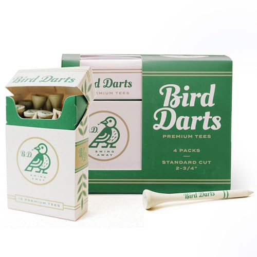 Premium Bamboo Wood Golf Tees, 18/72/180 Units (Packs of 18), 2 ¾ Golf Tees in Cigarette-Style Packaging, Durable, Biodegradable, Golf Tees Wood for Stylish Golfers - size: 72 Units (Pack of 4)