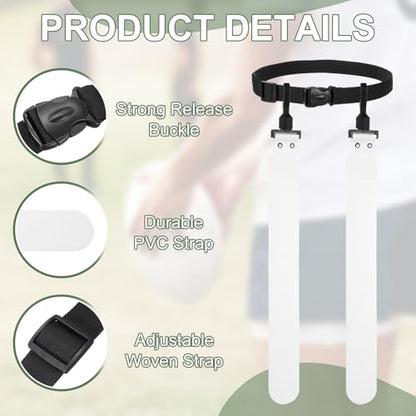 Flag Football, Adjustable Flag Football Belts with Belt and Flags Easy Tear Away - color: White