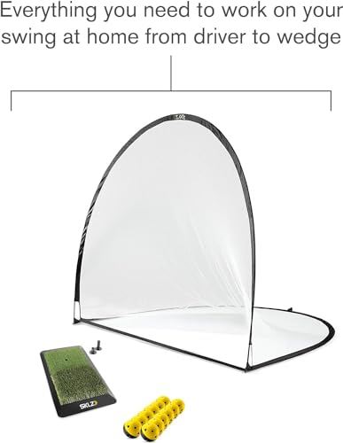 SKLZ Home Golf Driving Range Kit with Net, Golf Balls, Launch Pad, and Tees