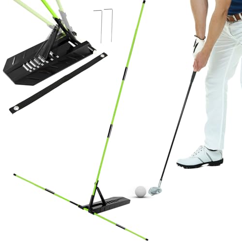 Golf Alignment Stick Trainer with Adjustable Swing Plane Guide, Full Swing Correction Training Aid for Men Women Beginners, Indoor Outdoor Golf Practice Tool