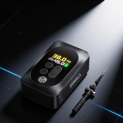 Mini Electric Bike Pump, 120g Ultra-Light 150 PSI Portable Bike Tire Inflator with Digital Gauge, USB-C Rechargeable Auto-Stop, Presta & Schrader for Road Mountain E-Bike