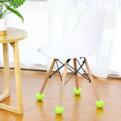 Macarrie 40 Pieces Precut Tennis Balls for Chairs Tennis Ball Chairs Foot Covers for Furniture Leg Classroom Floor Protection Chair Desk Legs Coverings(Yellow) - color: Yellow