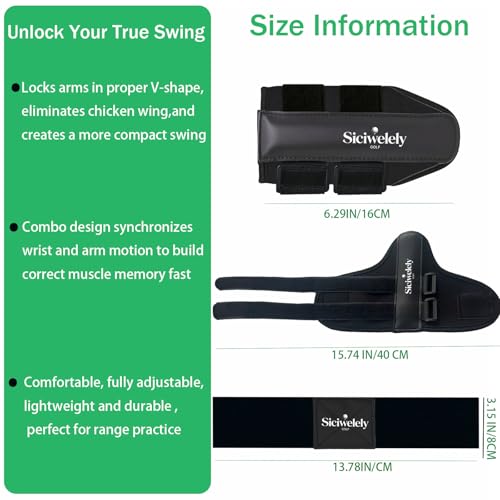 2026 Golf Wrist Trainer Pro,Golf Wrist Brace with Internal Rigid Splint for Left/Right Handed, Golf Wrist Training Aid to Correct Wrist Angle and Reduce Chicken Wing for Golf Beginners