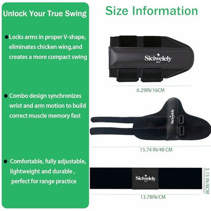 2026 Golf Wrist Trainer Pro,Golf Wrist Brace with Internal Rigid Splint for Left/Right Handed, Golf Wrist Training Aid to Correct Wrist Angle and Reduce Chicken Wing for Golf Beginners