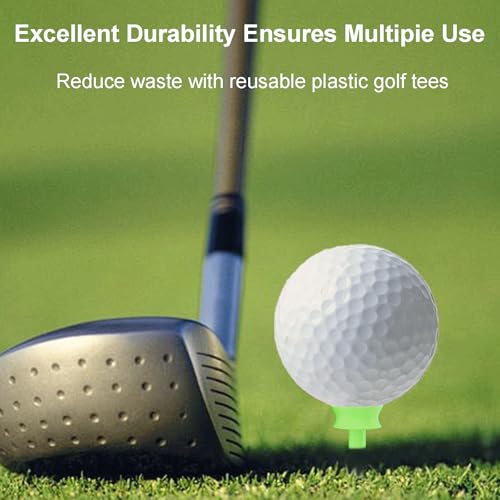 Grivznud 100 Pack 0.82 Inch Neon Yellow Plastic small tees golf， Short Golf Tees,Durability & Stability, Engineered to Minimize Friction and Side Spin，Golf practice supplies，small golf tees for par 3. - color: Green