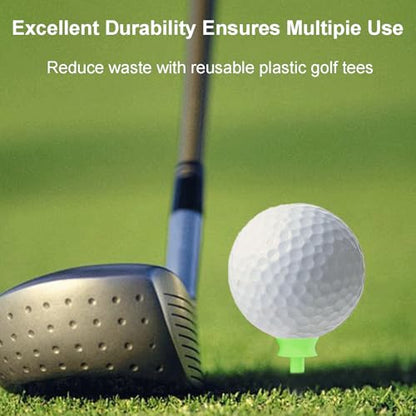 Grivznud 100 Pack 0.82 Inch Neon Yellow Plastic small tees golf， Short Golf Tees,Durability & Stability, Engineered to Minimize Friction and Side Spin，Golf practice supplies，small golf tees for par 3. - color: Green