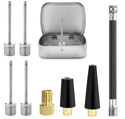 Air Pump Adaptor Kit with Presta Valve Adaptor Convert Presta to Schrader Adapter, Presta Valve Extension Adaptor Hose, Ball Pump Inflation Needles, Balloons Yoga Ball Swimming ring Inflatable nozzles