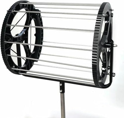 Tennis Ball Picker, 2 in 1 Tennis Rolling Collector Basket with 80 Balls Capacity, Automatic Ball Hopper with Adjustable Height, Funnel Grabber with Handle, for School, Gym, Club~/