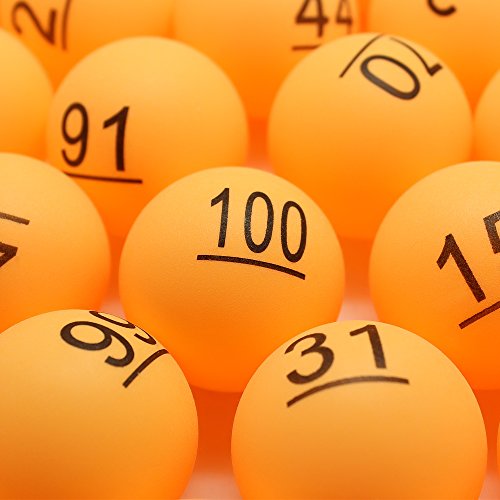 100Pcs Numbered Table Tennis Balls Beer PingPong 40mm Raffle Balls Lottery Balls Printed with Numbers for Party Games - color: Yellow