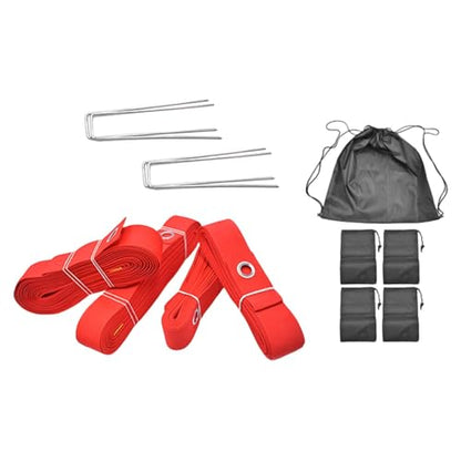 Colaxi Beach Volleyball Lines Borderline Field with 4 Ground Stakes and 4 Sandbag Workout Marking Lines Set Court Marker for Beach
