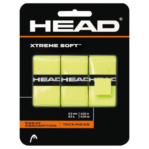 Head Xtreme Soft Racquet Overgrip Tennis Racket Grip Tape 3 Pack White, White, Pack US