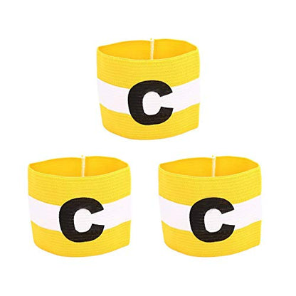 COMOK Football Soccer Elastic Captain Armband Basketball Player Bands for Kids and Youth, 3 Pack