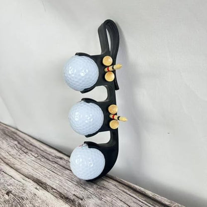 Golf Ball Bag Holder Golf Tee Keeper 2 in 1 Ball Case for 3 Balls Holder Case Carry Bag Belt Accessories for Club Bags Balls Keeper Tee Storage