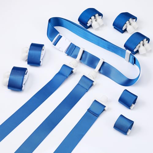 Peryiter 2/12/24/36 Player Flag Football Belt, Adjustable Football Belts and Flags for Kids Youth Adult Sport Team Training - color: Blue