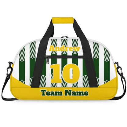 Basketball Soccer Gifts for Boys Girls - Custom Sports Duffle Bag, Personalized Name & Team Bag, Water-Resistant Gym Bag for Basketball, Soccer, Volleyball | Y-Green Yellow - color: Y-Green Yellow