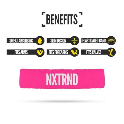 1 Pair Nxtrnd Bicep Bands, Sweat-Absorbent Arm Sweatbands, Football Accessory - color: Pink