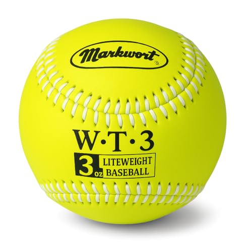 Markwort Weighted 9-Inch Baseballs-Leather Cover (Individually Boxed), Optic Yellow
