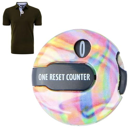 Golf Score Counter,Reset Scorer Clip for Gloves - Mini Golf Counter Gloves Attachment up to 12 Shots for Indoor Outdoor Exercise Putting Training