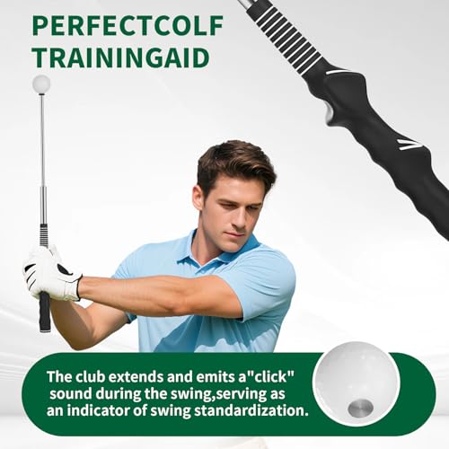 Retractable Golf Swing Trainer with arm Band, Grip Trainer & Swing Mechanics Aid – Tempo Training for Beginners & Advanced, Arm Connection, Righ Handed, Indoor/Outdoor Practice