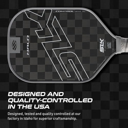 Selkirk Sport SLK Halo Raw Carbon Fiber Pickleball Paddle | Power, Pro and Control Pickleball Paddles | T700, 18K Ultraweave, Aramid Fiber LinkWeave | Designed & Controlled in USA - color: Control | Gray | 2025, size: XL (Elongated Shape)