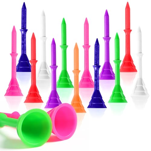 Golf Tees Plastic Tee 3 1/4 Inch 20 40 Pack Unbreakable Tee, Durable Stable Golf Tee Colors Available for Golfer Practice - color: Colorful, size: 20 Pcs
