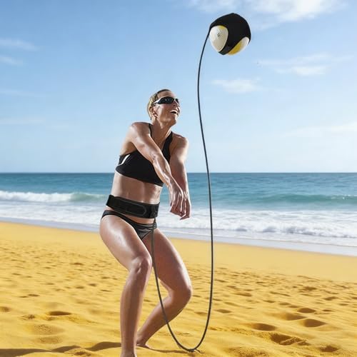 Volleyball Serving Trainer – Rebounder Equipment and Beginner Serving Exerciser for Outdoor Practice, Gym, Backyard, School, Course, and Tournament Training, Improves Accuracy, Speed,