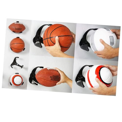 GANAZONO Wall Mount Ball Storage Claw Rack for Basketball Volleyball Football Rugby Black Space-Saving Sports Display Holder with Rounded Grip for Garage Office and Locker Organization
