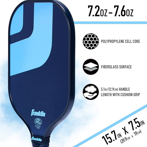 Franklin Sports Pickleball Paddle and Ball Set - (2) Fiberglass Paddles + (4) X-40 Balls - USA Pickleball (USAP) Approved - 2 Player Set
