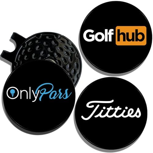 Golf Ball Marker Hat Clip | 3 Pack | Choose Your Golf Gift Set | Golf Marker Magnetic Hat Clips | Funny Golf Gifts | Funny Golf Accessories for Men & Womens Golf Markers - color: Golfhub | OnlyPars | Titties