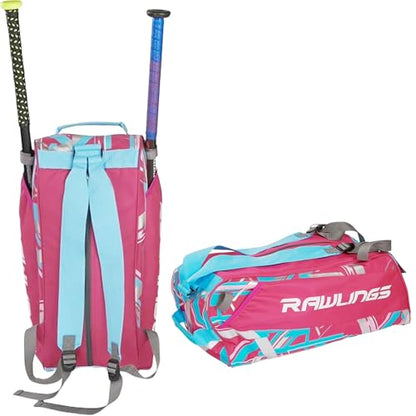 Rawlings | REMIX Duffel Equipment Bag | T-Ball & Youth Baseball/Softball | Multiple Colors - color: Pink