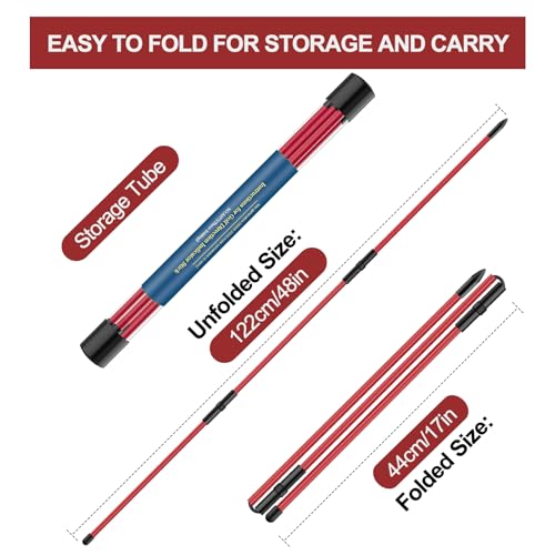 Golf Alignment Sticks 2 Pack,Golf Alignment Rods Upgraded 48" Collapsible Golf Practice Sticks Golf Training Aid for Aiming,Putting,Golf Training Sticks with Clear Tube Case - color: Red