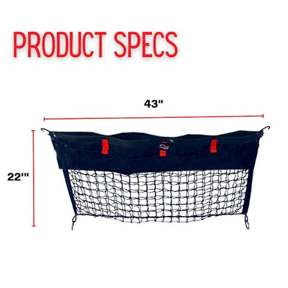 Garage Door Storage Net- Truck Accessories - Truck Bed Organizer- Toy/Sports/Fishing/Equipment Storage- Cargo Netting Hidden Storage