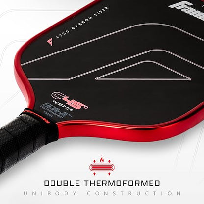 Franklin Sports PRO Pickleball Paddles – C45 Carbon Fiber Series - Official USAP + UPA Approved – Pro Player Design - color: Tempo |Electric Red, size: 14 mm