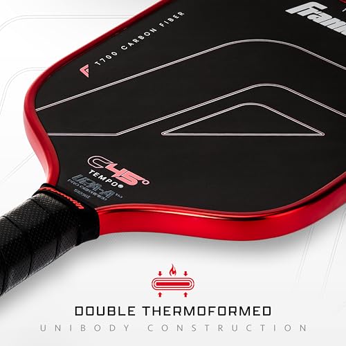 Franklin Sports PRO Pickleball Paddles – C45 Carbon Fiber Series - Official USAP + UPA Approved – Pro Player Design - color: Tempo |Electric Red, size: 14 mm