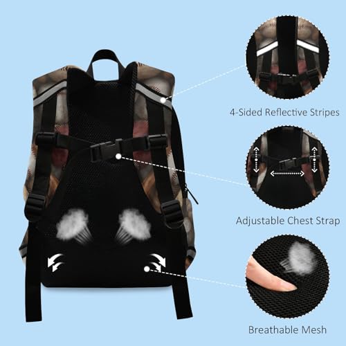 ALAZA Baseball Bats Pattern School Backpack Bookbag Safety Harness Leash with Chest Strap for Boys Girls