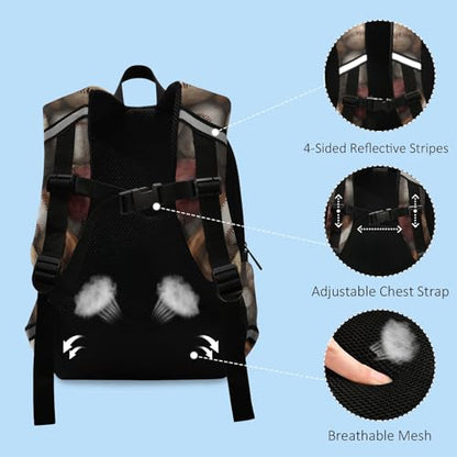 ALAZA Baseball Bats Pattern School Backpack Bookbag Safety Harness Leash with Chest Strap for Boys Girls
