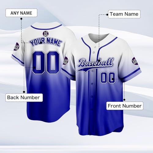Custom Baseball Jersey Personalized Stitched Family Team Name Number Shirts Uniforms for Women Men Youth Kids - color: Blue-28