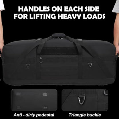 125L Extra Large Duffle Bag - Heavy Duty Duffle Bag with Multiple Pockets, Perfect as Camping Bag Travel Storage Tent Storage Sports Equipment Bag for Coaches & More, Black