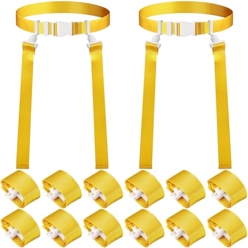 Peryiter 2/12/24/36 Player Flag Football Belt, Adjustable Football Belts and Flags for Kids Youth Adult Sport Team Training - color: Yellow