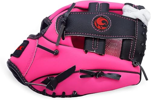 PHINIX Baseball Glove Tee Ball Mitts with Soft Ball for Kids Play & Training 8.5"-10" - color: Pink, size: 8 1/2"Right Hand Throw