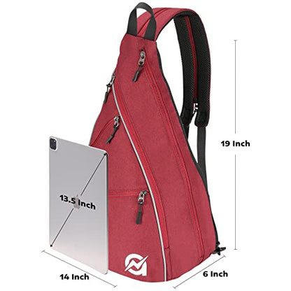 A11N SPORTS Pickleball Bag, Reversible Crossbody Sling Bag/Backpack for Women Men - color: Burgundy