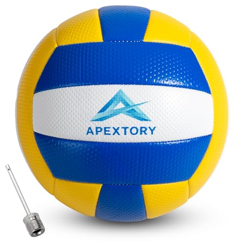 Soft Volleyball for Indoor Practice - Indoor Volleyball & Outdoor Sand Volleyball, Adults & Kids Volleyball Official Size 5 PU Composite Leather with Butyl Bladder
