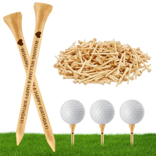 50-1000 PCS Personalized Golf Tees, Custom Golf Tees Printed with Your Name or Text, Logo, Wooden Golf Tees 3 1/4'' 2-3/4'' 2-1/8''Inch Size,Golf Accessories for Men & Women