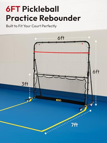 A11N SPORTS Pickleball Rebounder with Adjustable Angles & 360° Wheels – Practice Rebounder for Forehand, Backhand, Dinks, Volleys – Ideal for Indoor Garage or Outdoor Driveway